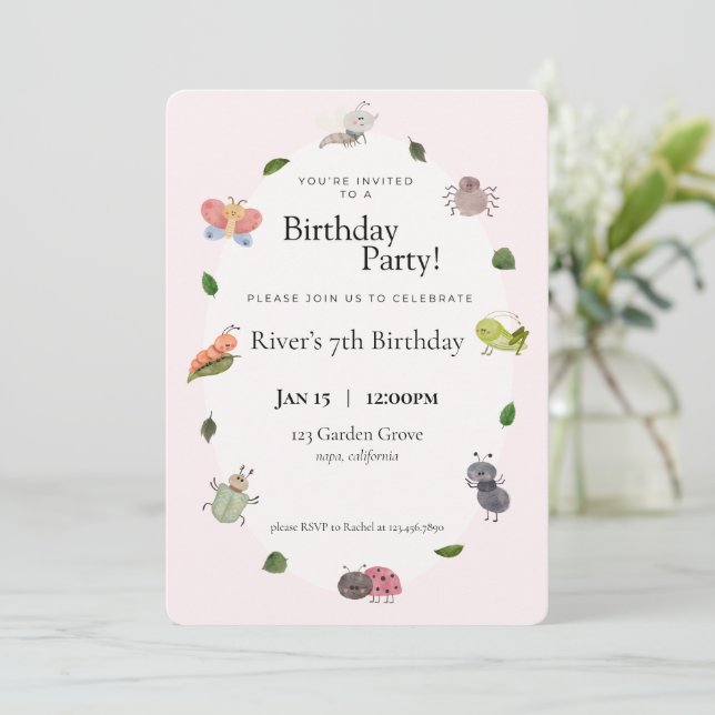 Bug Birthday Party Invitation (Standing Front)