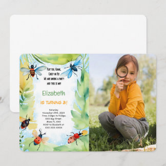Bug Birthday Photo Invitation