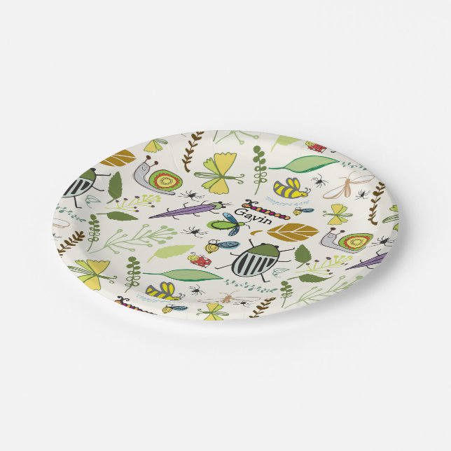 Bug Birthday Plates Personalised  (Angled)