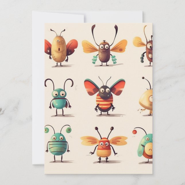 bug, creature, insect, weird bugs invitation (Front)