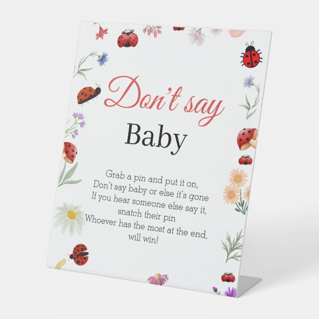 Bug Don't Say Baby Baby Shower Game sign (Front)