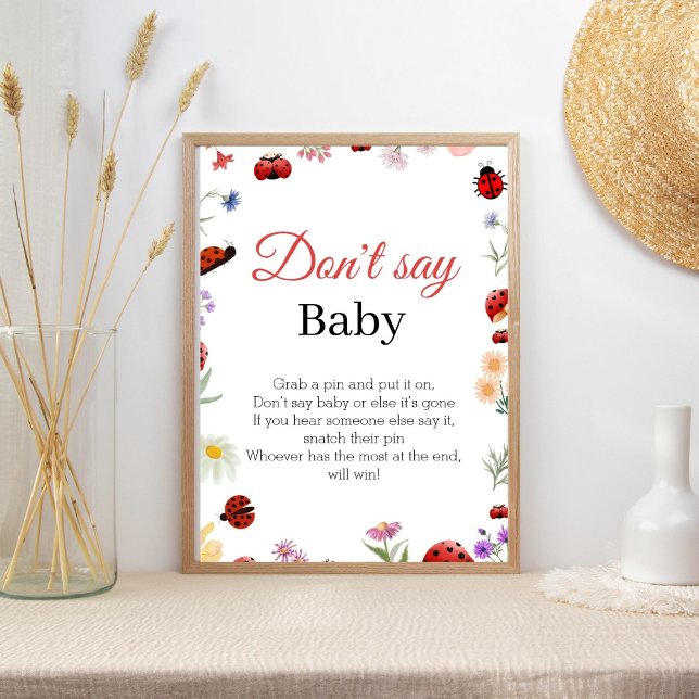 Bug Don't Say Baby Baby Shower Game sign (Creator Uploaded)