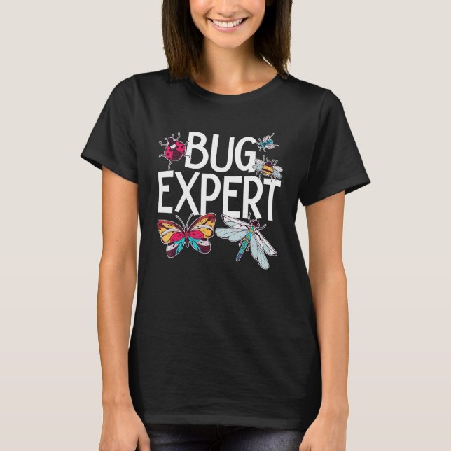 Bug Expert Entomology Insect Catching Ladybug Butt T-Shirt (Front)