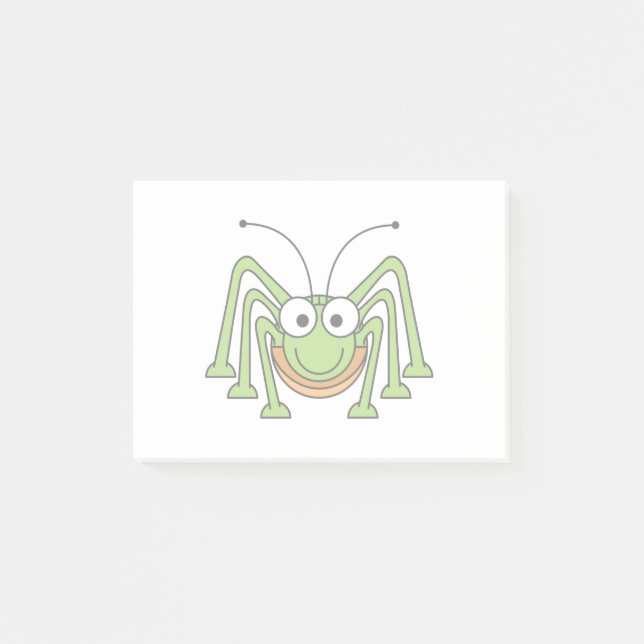 Bug Eyed Grasshopper Cartoon Post-it Notes (Front)