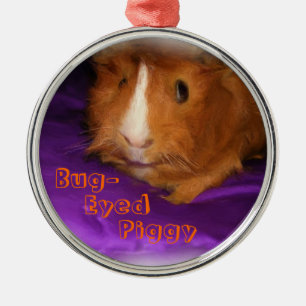 Bug-Eyed Piggy Guinea Pig Christmas Ornament