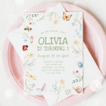 Bug Girl Birthday Invitation Insect Party