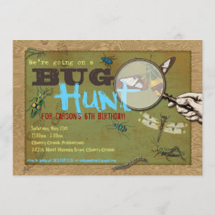 Bug Hunt Insect Photo on Back Party Invitation