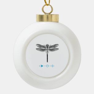 bug insect dragonfly grafic fashion style movie LO Ceramic Ball Christmas Ornament