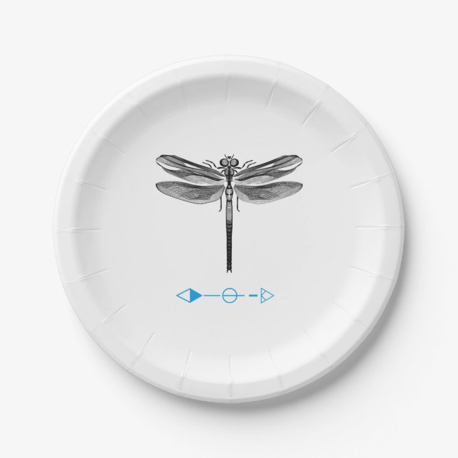 bug insect dragonfly grafic fashion style movie LO Paper Plate (Front)