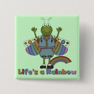 Bug Life's a Rainbow Tshirts and Gifts 15 Cm Square Badge