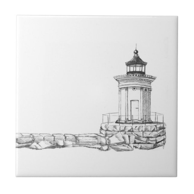 Bug Light Sketch Ceramic Tile (Front)
