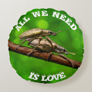 Bug Lovers On The Branch Funny Round Cushion