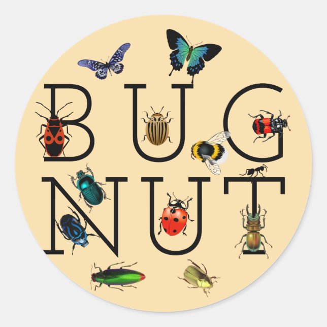 Bug Nut Classic Round Sticker (Front)