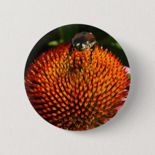 Bug on Flower 6 Cm Round Badge