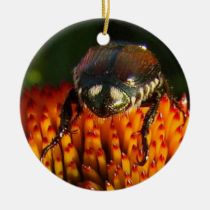 Bug on Flower Ceramic Ornament