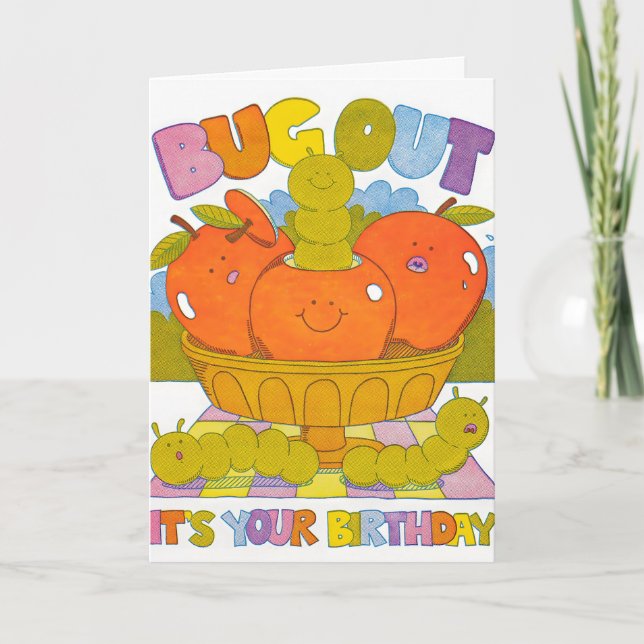 Bug Out Birthday Letterpress Card (Front)