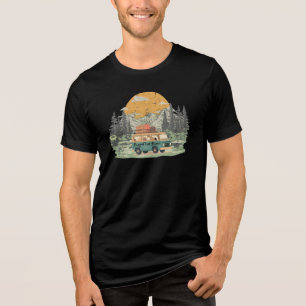 Bug-Out Boss Camper Van Adventure in the Mountains Tri-Blend Shirt
