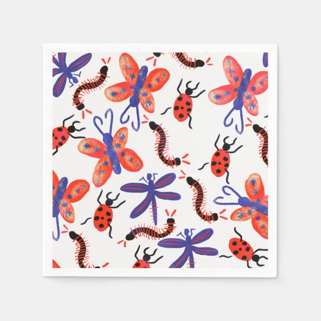 Bug Party Insect Birthday  Summer Collection Napkin (Front)
