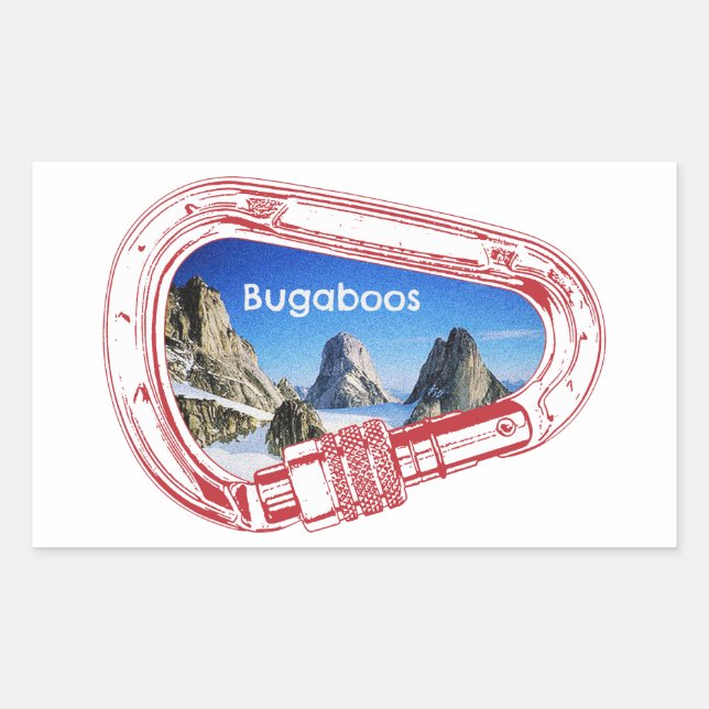 Bugaboos Climbing Carabiner Rectangular Sticker (Front)