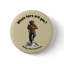 Bugbear Hero Child Rescue Fantasy Art Button