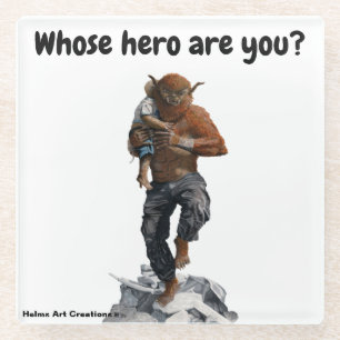 Bugbear Hero Child Rescue Fantasy Glass Coaster