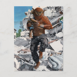 Bugbear Hero Rescuing Child Fantasy Art Postcard