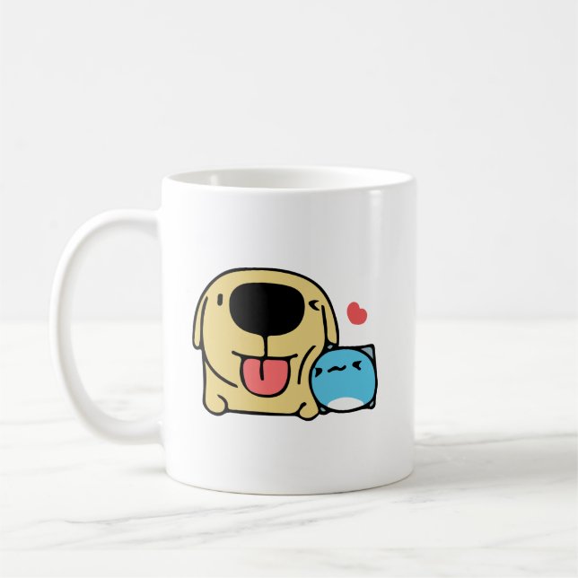 BugCat Capoo cat and DogDog, Coffee Mug (Left)
