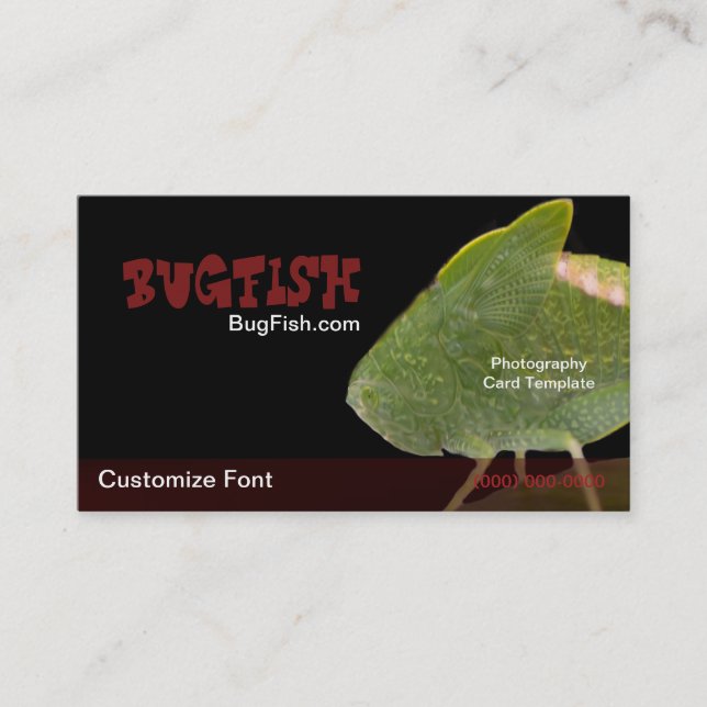 BugFish Photography Bug Template Business Card (Front)
