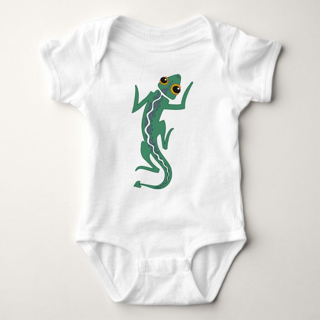 Buggi Green Lizard Artistic Clipart-27847 Baby Bodysuit (Front)