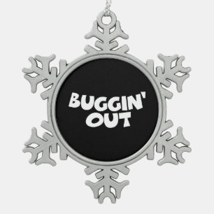 Buggin' Out Snowflake Pewter Christmas Ornament