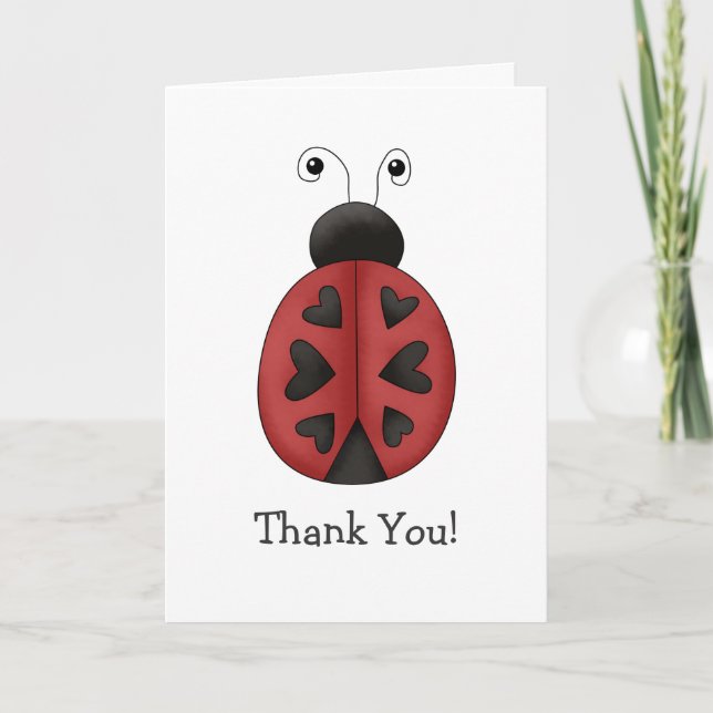 Buggin' You · Ladybug Hearts Thank You Card (Front)