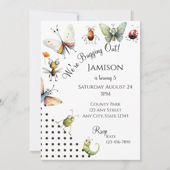 Bugging Out Invitation | Backyard Insect Gathering (Front)