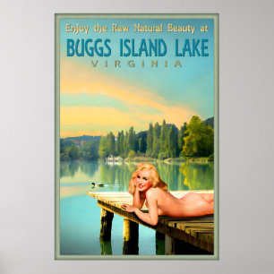 Buggs Island Lake Virginia Marilyn Monroe Pin U Poster