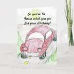 Buggy 16th Birthday Card<br><div class="desc">See Zazzle description.</div>