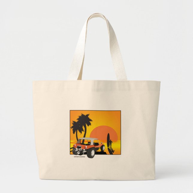 Buggy and Surfer Large Tote Bag (Front)