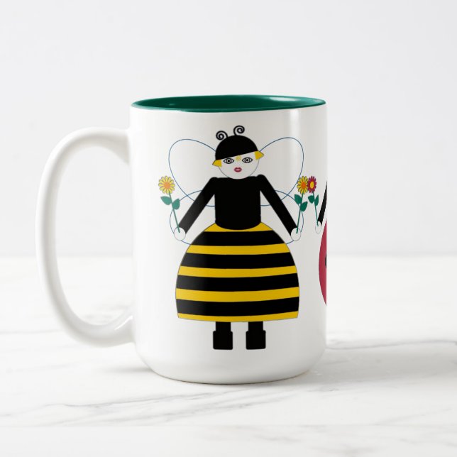 Buggy Martzkin Ladybug & Honey Bee Mug (Left)
