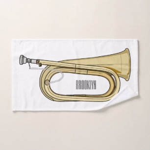 Bugle cartoon illustration  bath towel set