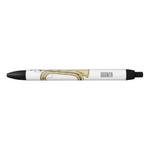 Bugle cartoon illustration black ink pen