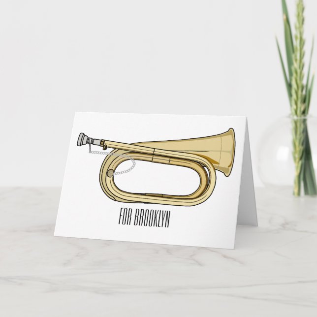 Bugle cartoon illustration  card (Front)