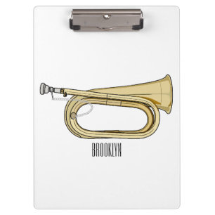 Bugle cartoon illustration  clipboard