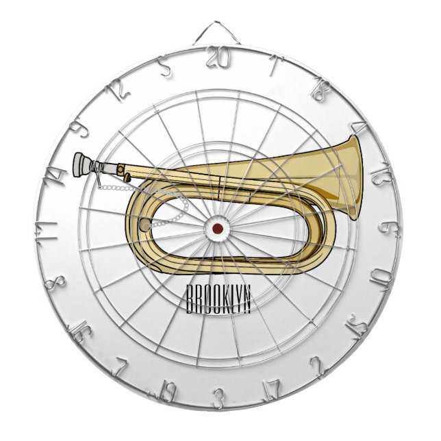 Bugle cartoon illustration  dartboard (Front)