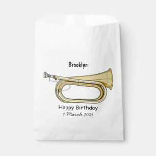 Bugle cartoon illustration favour bag