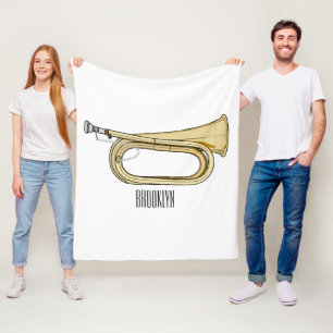 Bugle cartoon illustration fleece blanket