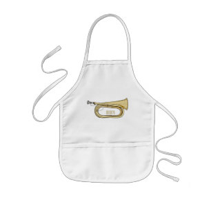 Bugle cartoon illustration kids apron