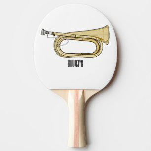 Bugle cartoon illustration  ping pong paddle