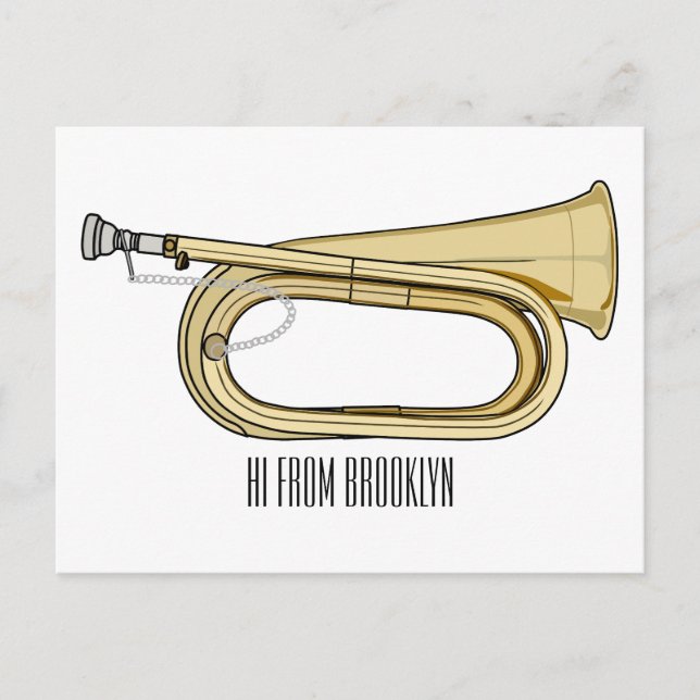 Bugle cartoon illustration  postcard (Front)