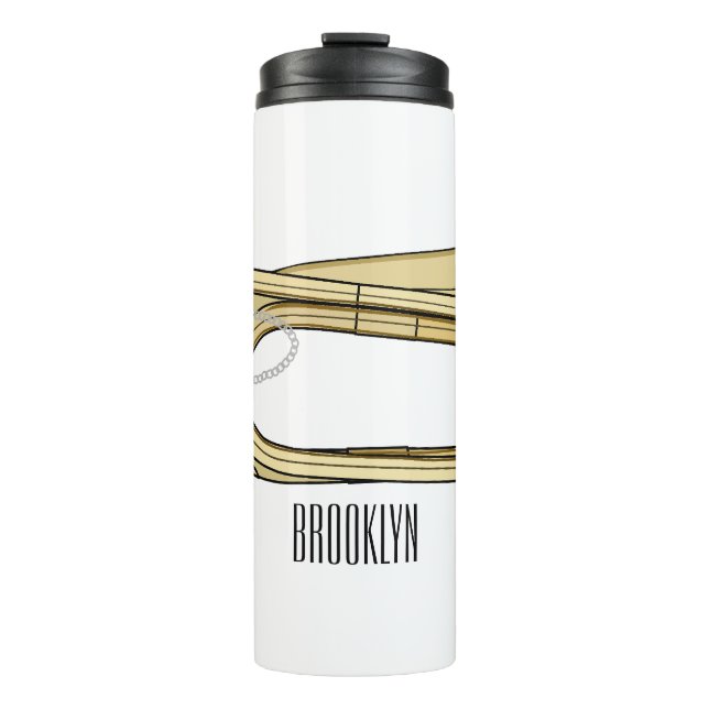 Bugle cartoon illustration  thermal tumbler (Front)