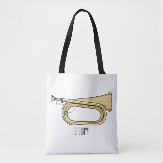 Bugle cartoon illustration  tote bag (Front)