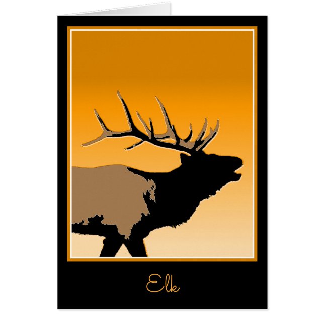 Bugling Bull Elk at Sunset Original Wildlife Art (Front)