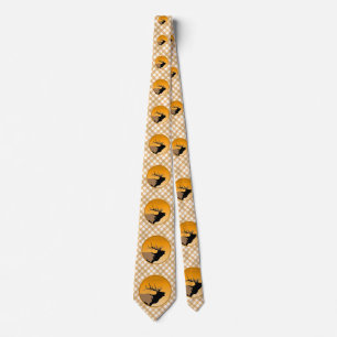 Bugling Bull Elk at Sunset Original Wildlife Art Tie